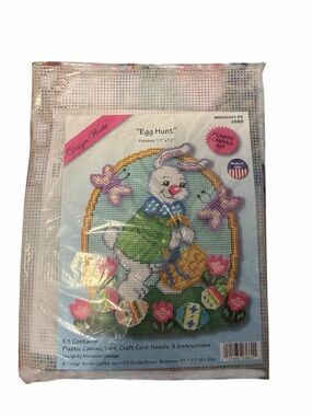 Design Works Egg Hunt Plastic Canvas Kit 3660 Easter Bunny Marianne Savage USA